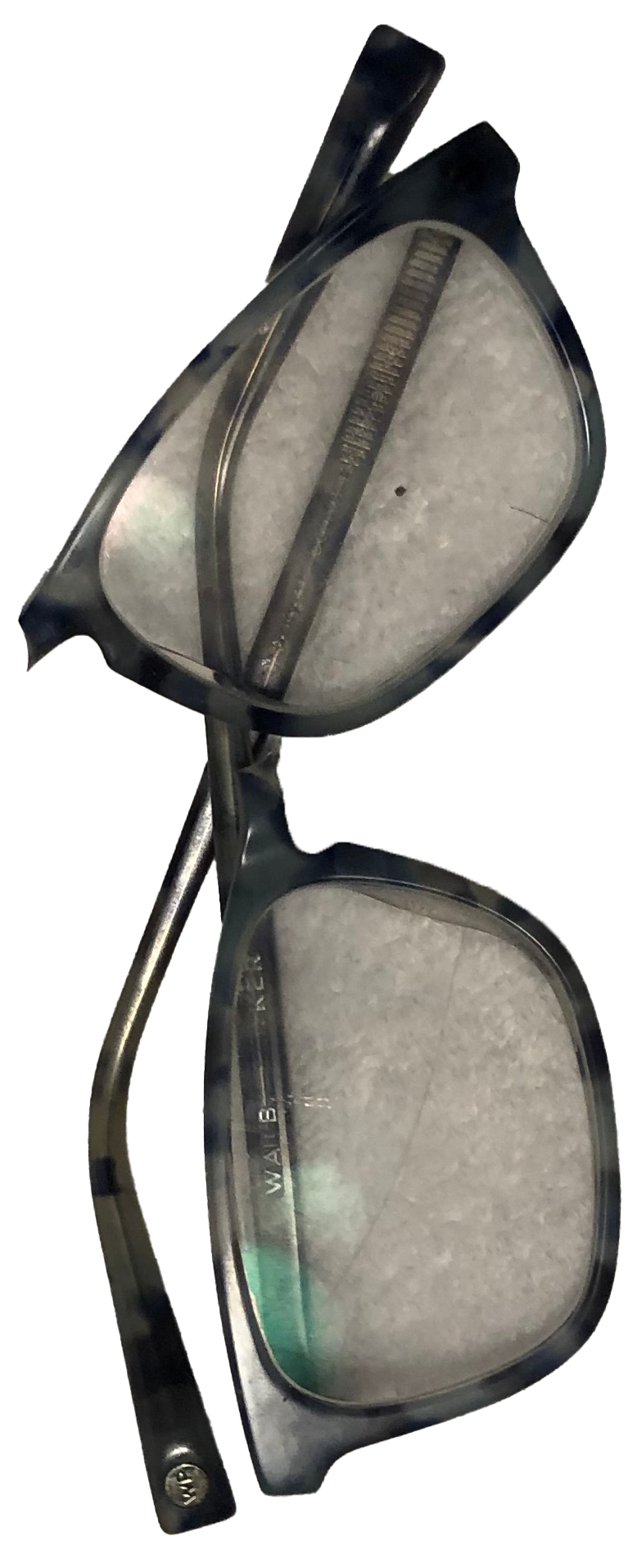 broken glasses snapped in half
