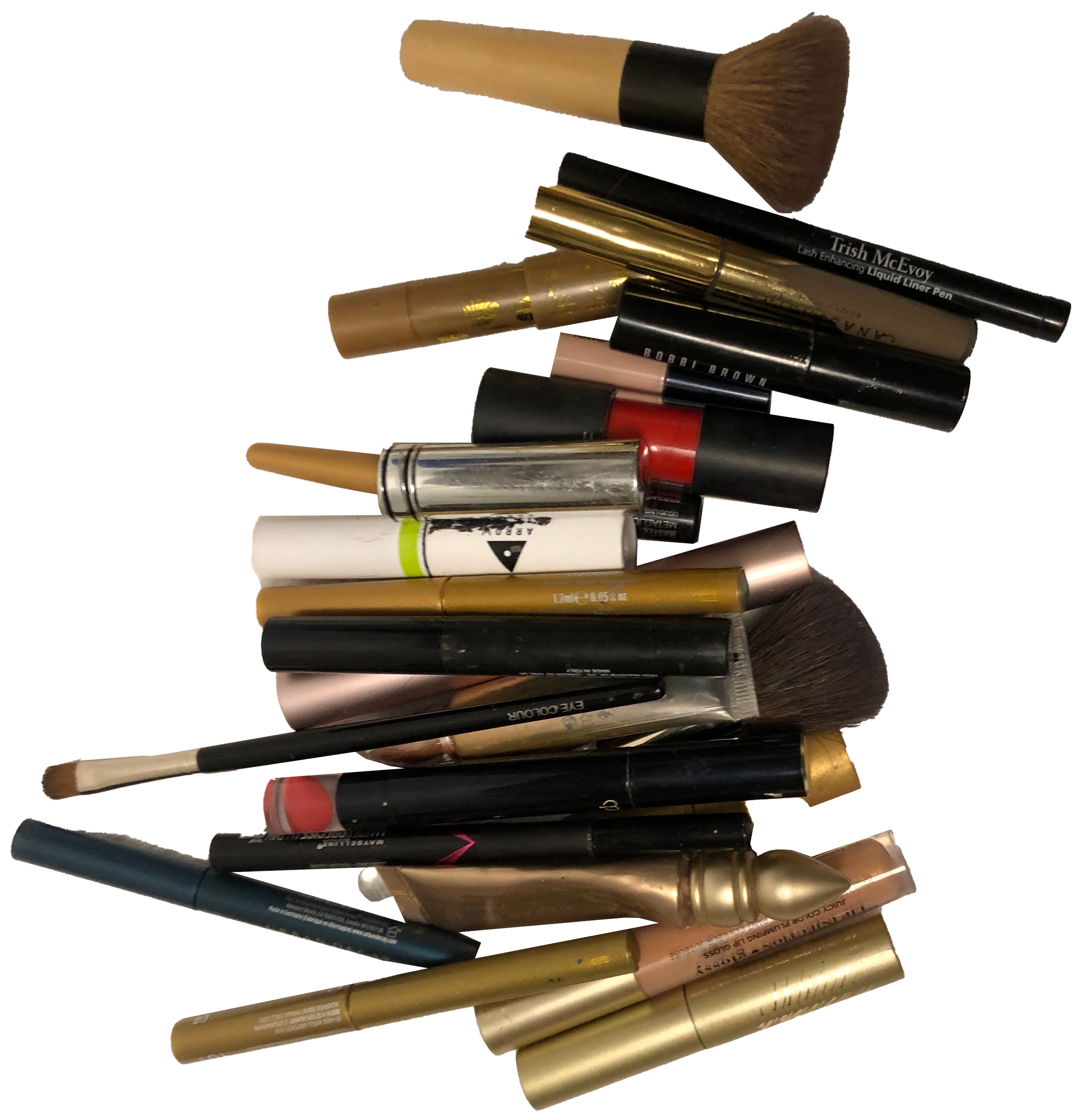 a bunch of makeup tools
